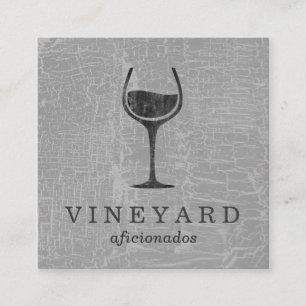 Texture Grey with Wine Glass Square Business Card