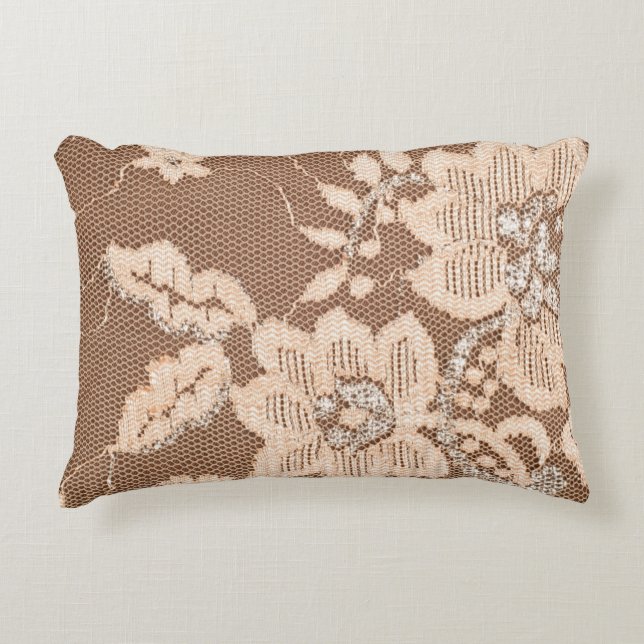 Texture lace fabric. lace on white background stud decorative cushion (Front)