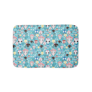 Texture laughing skull bath mat