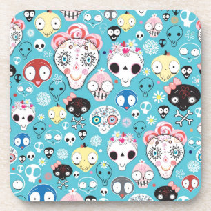 Texture laughing skull coaster