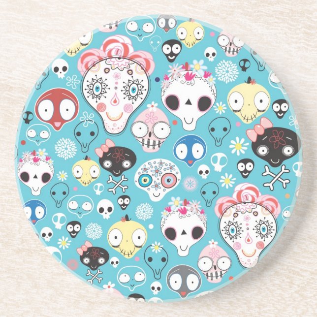 Texture laughing skull coaster (Front)