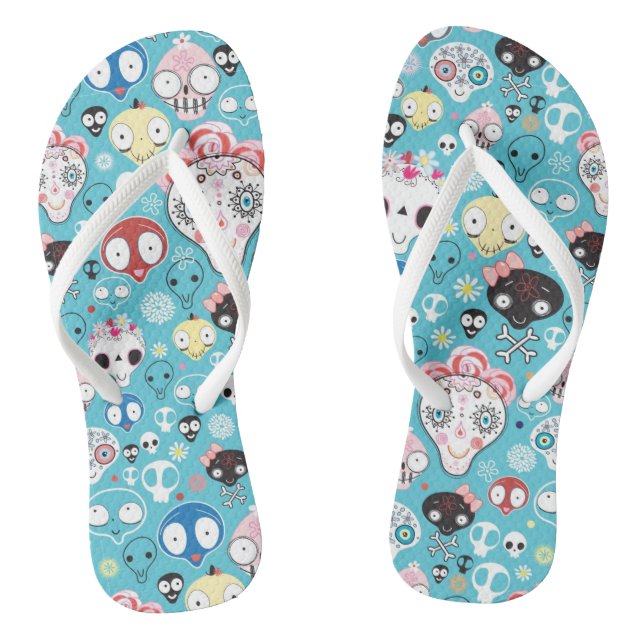 Texture laughing skull flip flops (Footbed)