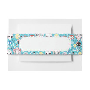 Texture laughing skull invitation belly band