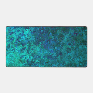 Texture marble stone blue and turquoise natural desk mat