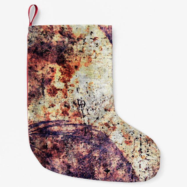 Texture metal iron industrial small christmas stocking (Front)
