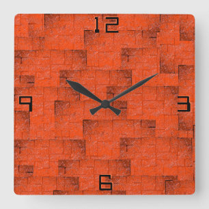 Texture mosaic that looks like a wall of bricks square wall clock