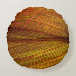 Texture nature leaf botany macro round cushion