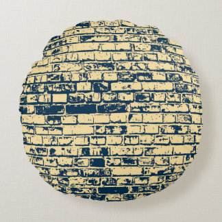 Texture of a brick wall. Elegant wallpaper design. Round Cushion