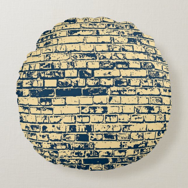 Texture of a brick wall. Elegant wallpaper design. Round Cushion (Front)