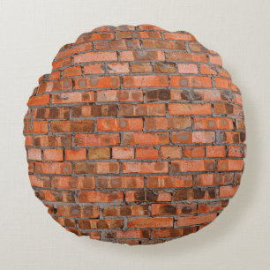 Texture of an old brick wall closeupaged,architect round cushion