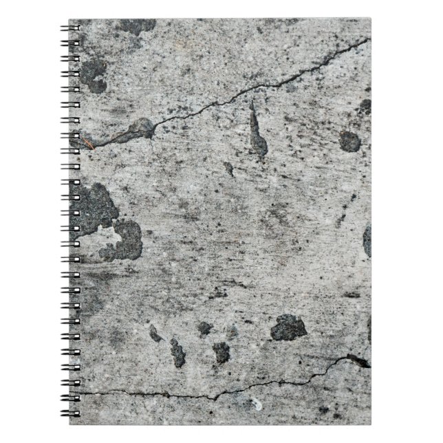Texture of an old cracked concrete wall. Backgroun Notebook (Front)