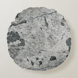 Texture of an old cracked concrete wall. Backgroun Round Cushion