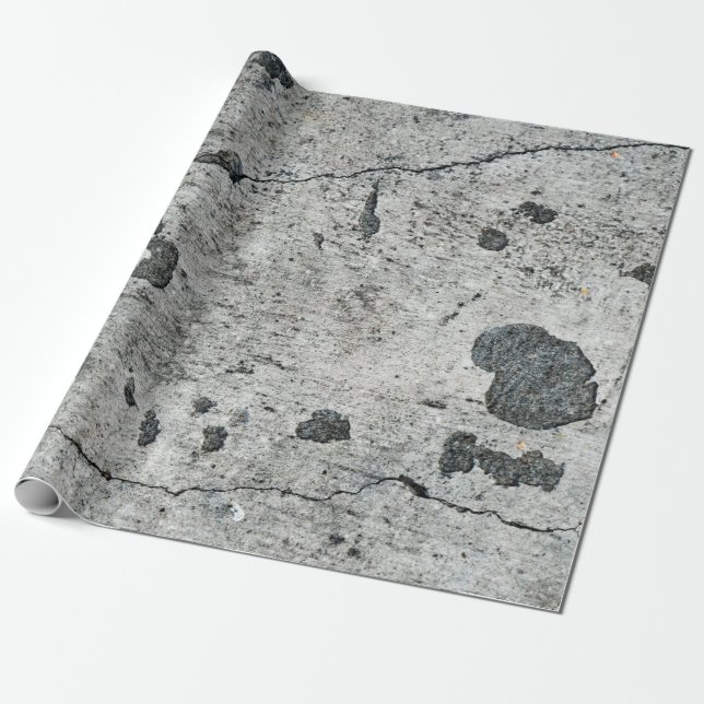 Texture of an old cracked concrete wall. Backgroun Wrapping Paper (Unrolled)