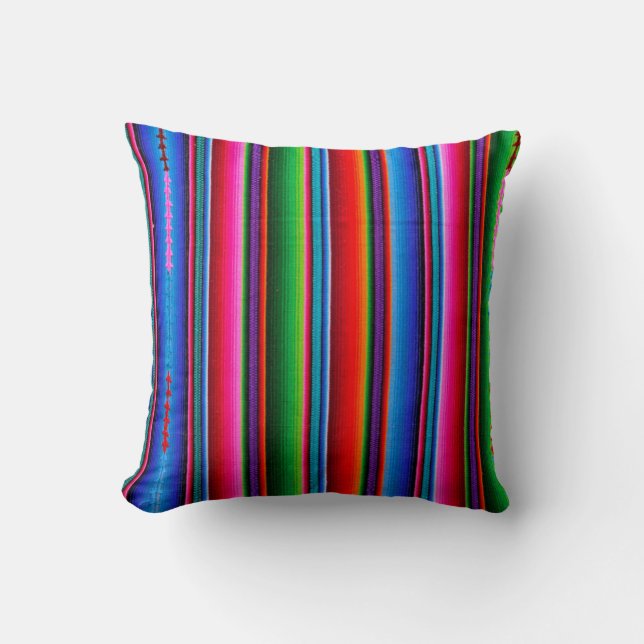 Texture Of Mexican Fabric Cushion (Front)