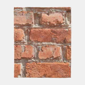 Texture of old weathered brick. Background of old  Fleece Blanket