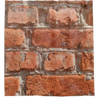 Texture of old weathered brick. Background of old Shower Curtain