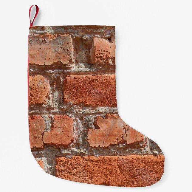 Texture of old weathered brick. Background of old  Small Christmas Stocking (Front)