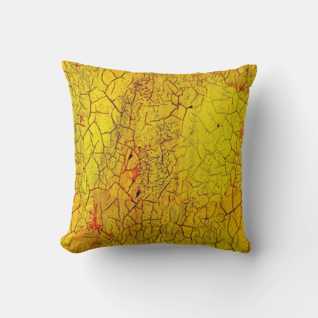 Texture of old yellow paint crackedabstract,aged,a cushion (Front)
