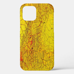 Texture of old yellow paint crackedabstract,aged,a iPhone 12 case