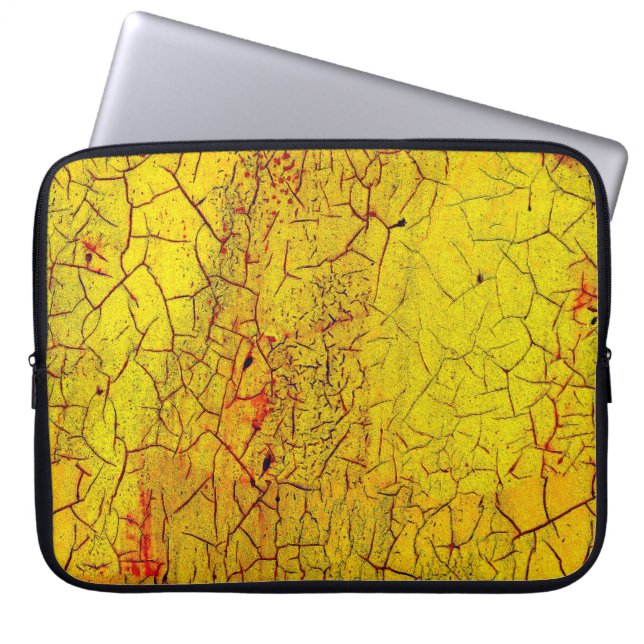 Texture of old yellow paint crackedabstract,aged,a laptop sleeve (Front)
