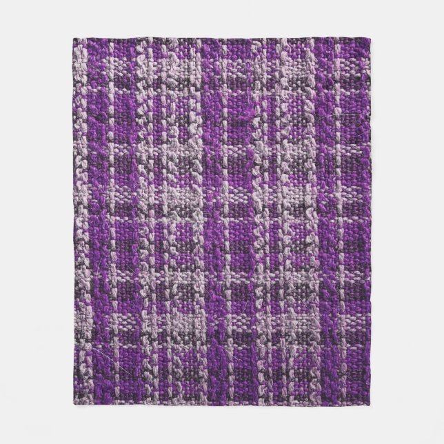 Texture of purple tartan fabric useful as a backgr fleece blanket (Front)