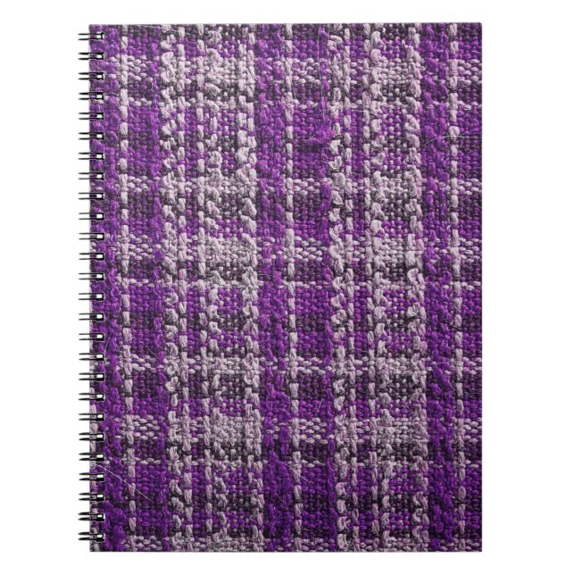 Texture of purple tartan fabric useful as a backgr notebook (Front)