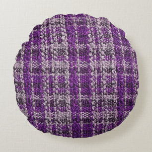 Texture of purple tartan fabric useful as a backgr round cushion