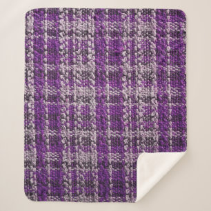 Texture of purple tartan fabric useful as a backgr sherpa blanket
