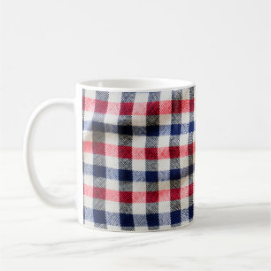 texture of Scottish cloth, square cotton fabric ba Coffee Mug