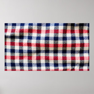 texture of Scottish cloth, square cotton fabric ba Poster