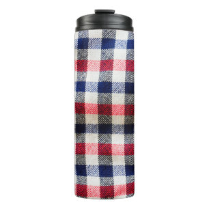 texture of Scottish cloth, square cotton fabric ba Thermal Tumbler