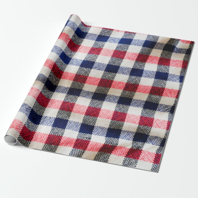texture of Scottish cloth, square cotton fabric ba Wrapping Paper (Unrolled)