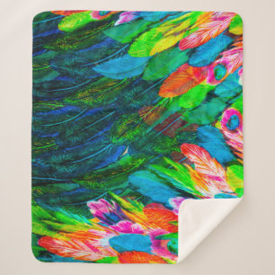 texture of silk fabric. background. colorful fairy sherpa blanket
