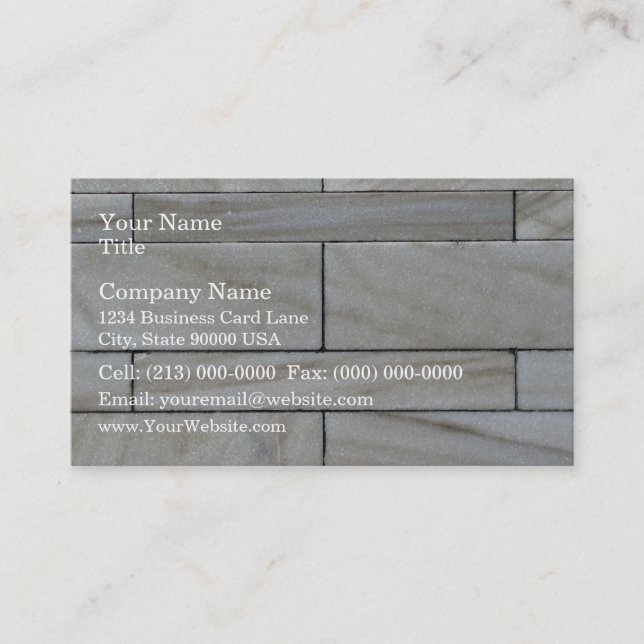 Texture Of Stacked Stone Wall Tile Business Card (Front)