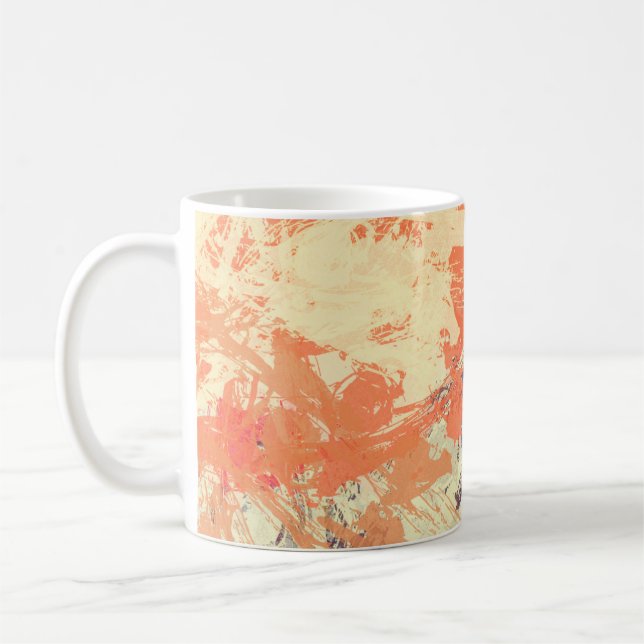 Texture of strokes of coloured paint, blurred spot coffee mug (Left)