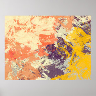 Texture of strokes of coloured paint, blurred spot poster