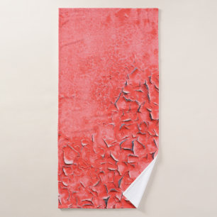Texture of vintage rust painted iron wall backgrou bath towel