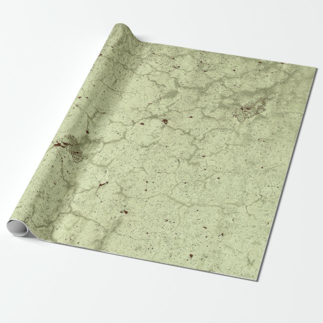 Texture Olive Green Vintage Rustic Decoupage Wrapping Paper (Unrolled)