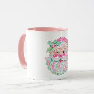 Texture Paint Look Preppy Santa Face Christmas Mug