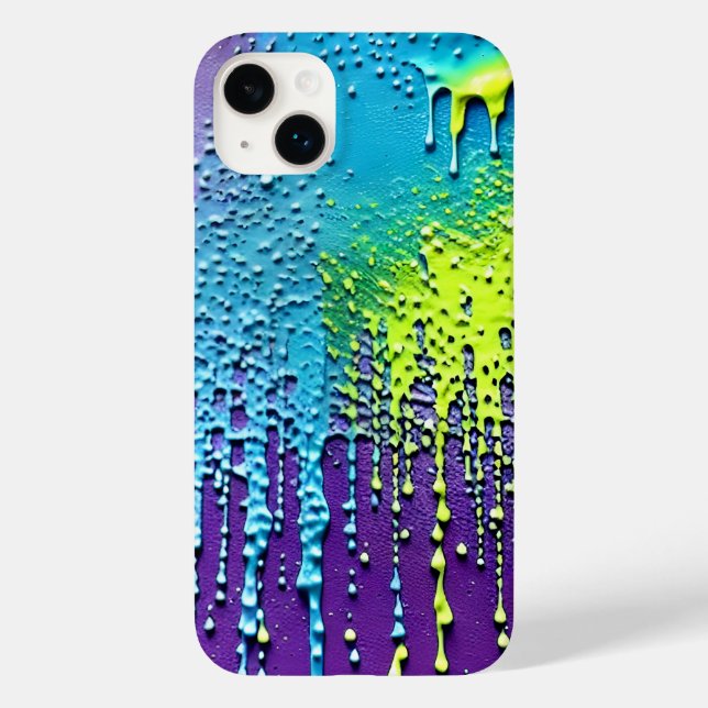 Texture Paint Neon Purple Green Blue Confetti Case-Mate iPhone Case (Back)