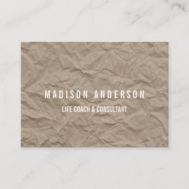 Texture Paper | Minimalist Modern Life Coach Business Card (Front)