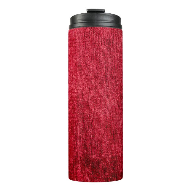 Texture red fabricabstract,background,canvas,close thermal tumbler (Front)