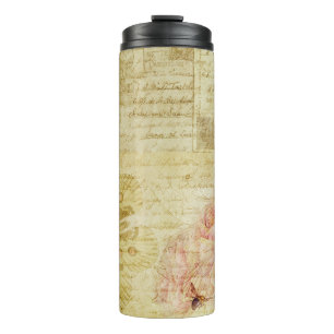 Texture scrapbook vintage letters thermal tumbler