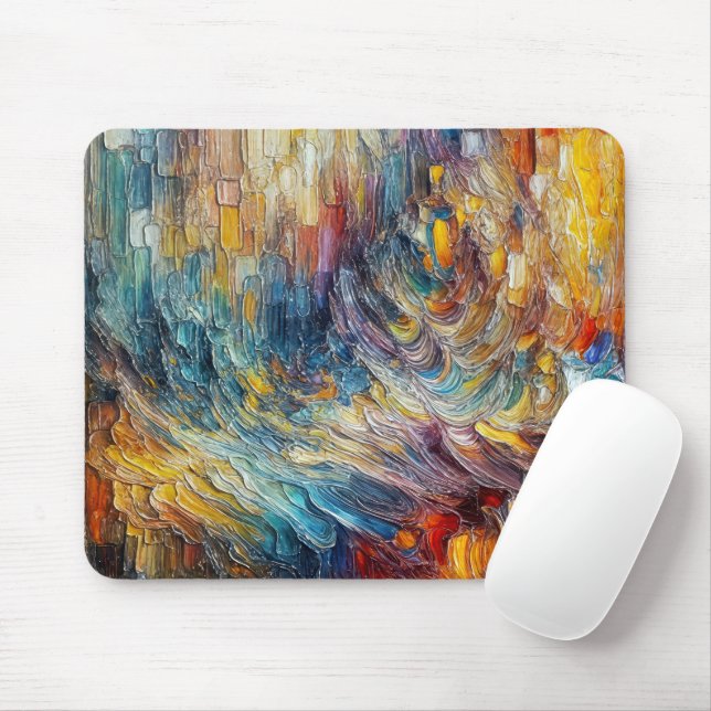 Texture Thick Paint Abstract Mouse Mat (With Mouse)
