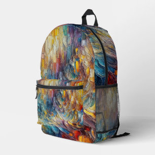 Texture Thick Paint Abstract Printed Backpack
