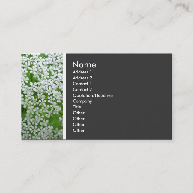 Texture Tone (Cow Parsley) Business Card (Front)