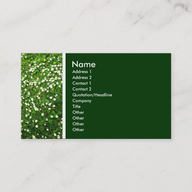 Texture Tone (Daisy Lawn) Dark Green Business Card (Front)