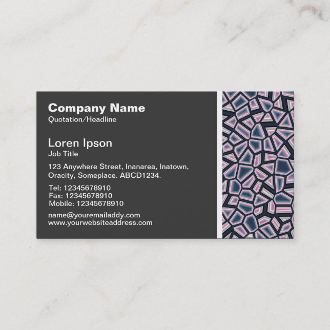 Texture Tone - Faceted Abstract Business Card (Front)