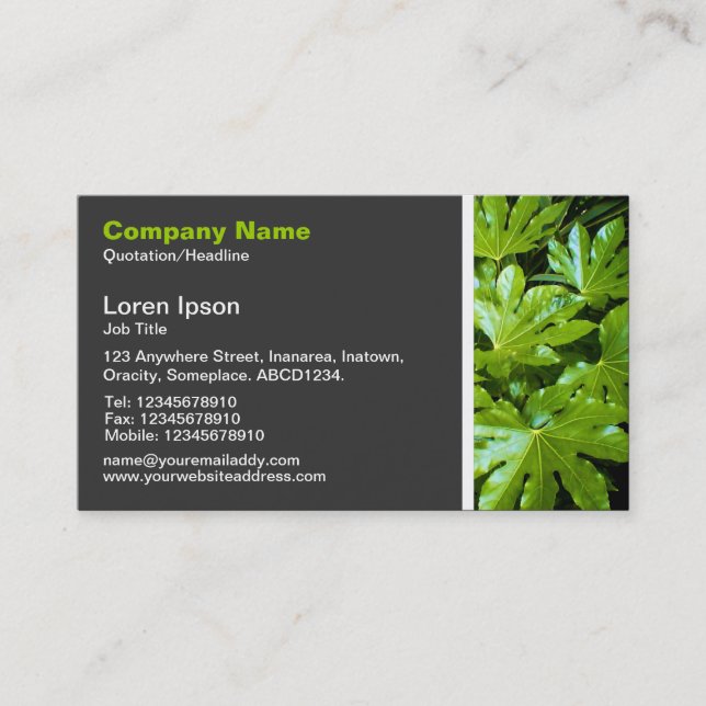 Texture Tone - Leaves Business Card (Front)