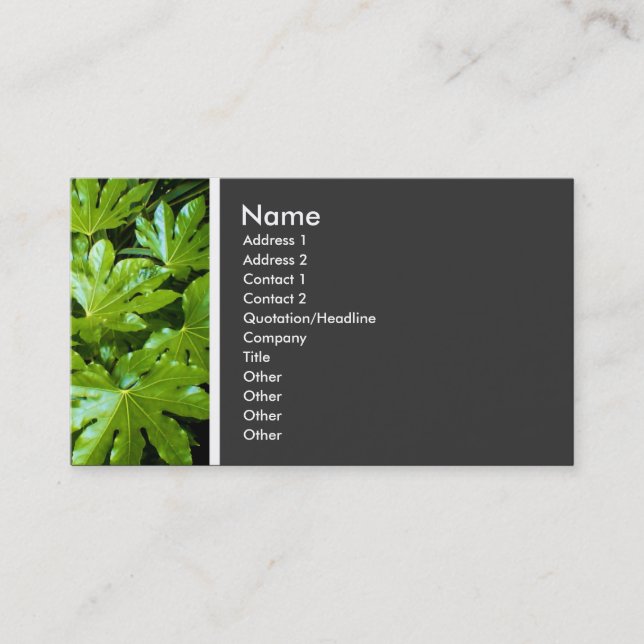 Texture Tone (Leaves) Business Card (Front)